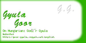 gyula goor business card